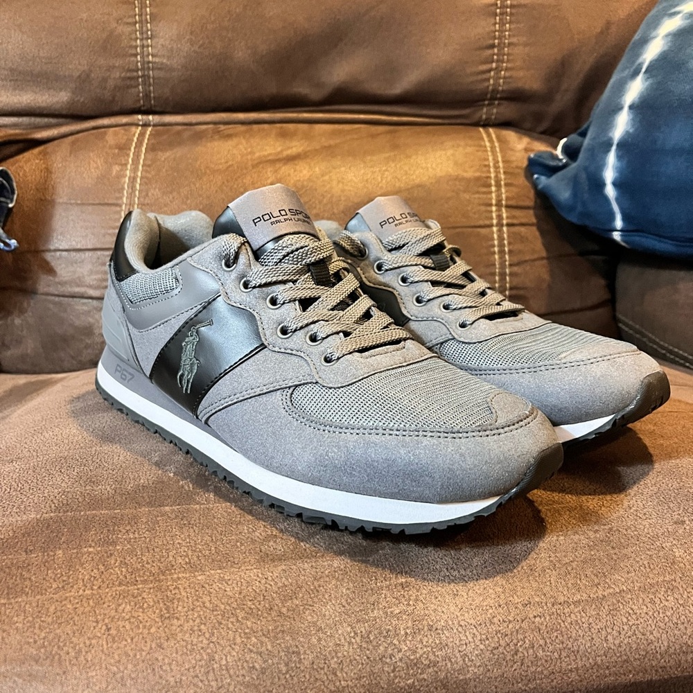 Polo Sport Ralph Lauren Slaton Shoes Sneakers grey Mens Size 12